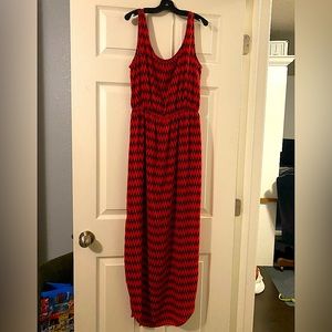 Maxi red and black dress
